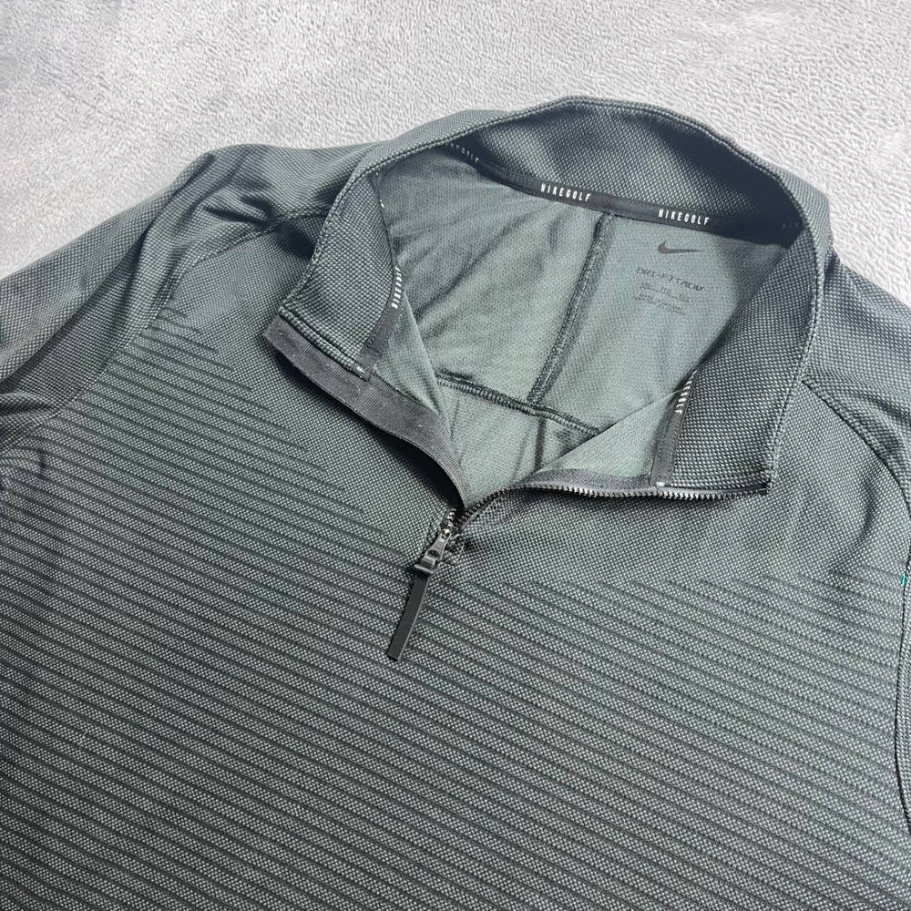Nike Golf Dri-FIT ADV Mens 2XL Half Zip‎ Pullover Grey Stripe DH0982-010